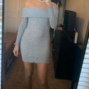 Windsor Gray Off The Shoulder Dress